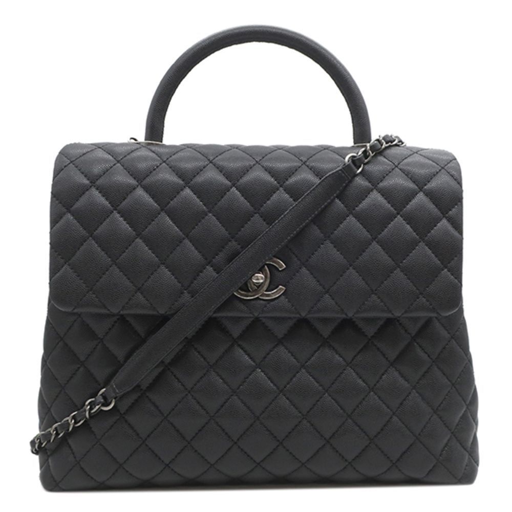 Chanel Chain Shoulder Caviar Skin Black Shoulder Bag